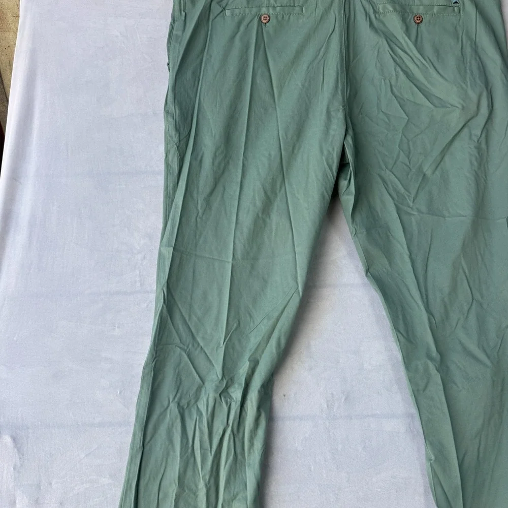 Tailor Vintage Greenwich Slim Fit Pants Mens 40x32 Green Cotton Stretch Casual
